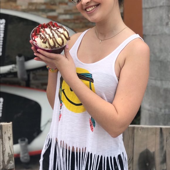 White Fringe Tank Top - Picture 1 of 4